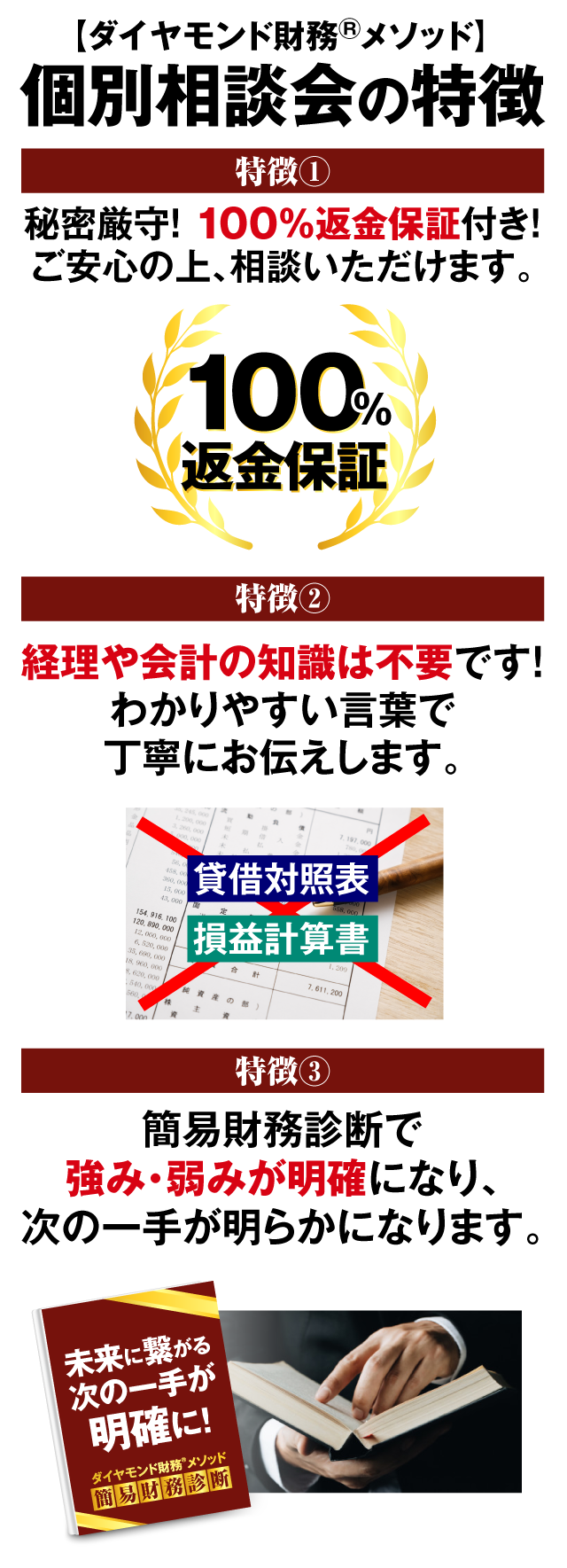ダイヤモンド財務メソッド 個別相談会の特徴