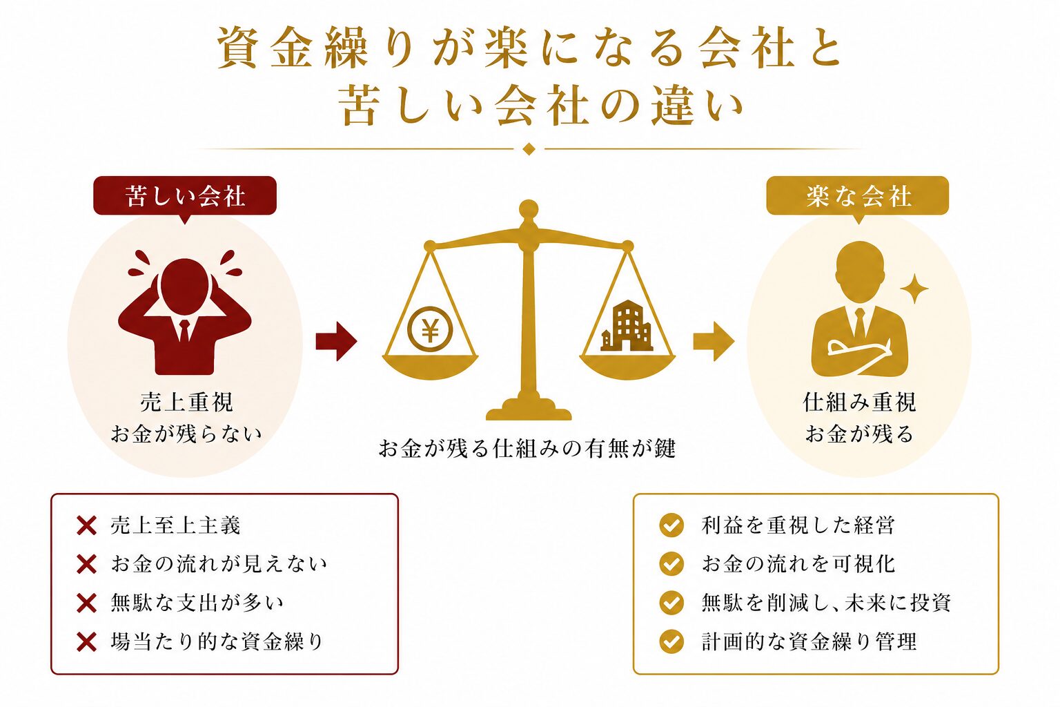 資金繰りが楽になる会社と苦しい会社の違い