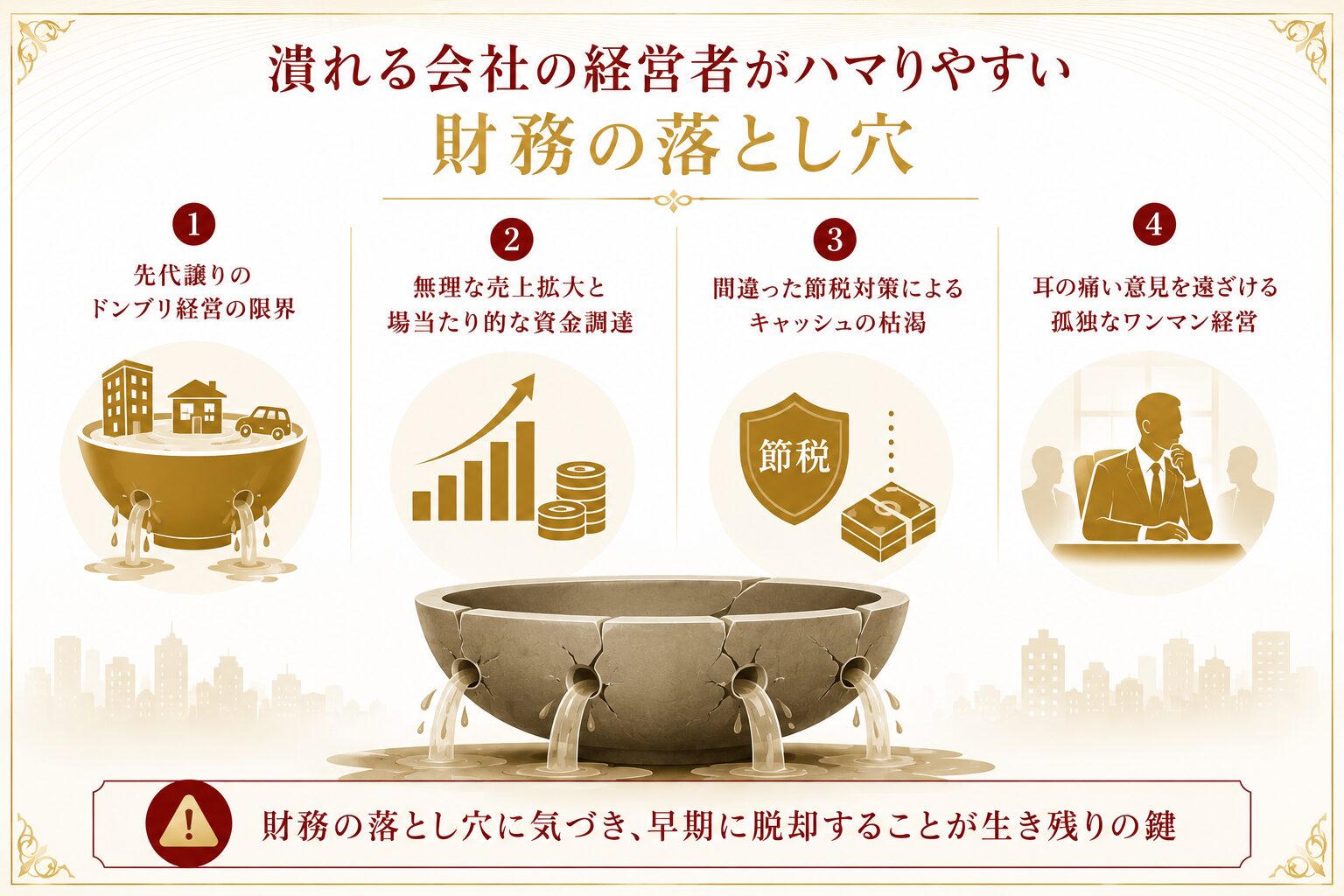 潰れる会社の経営者がハマりやすい財務の落とし穴