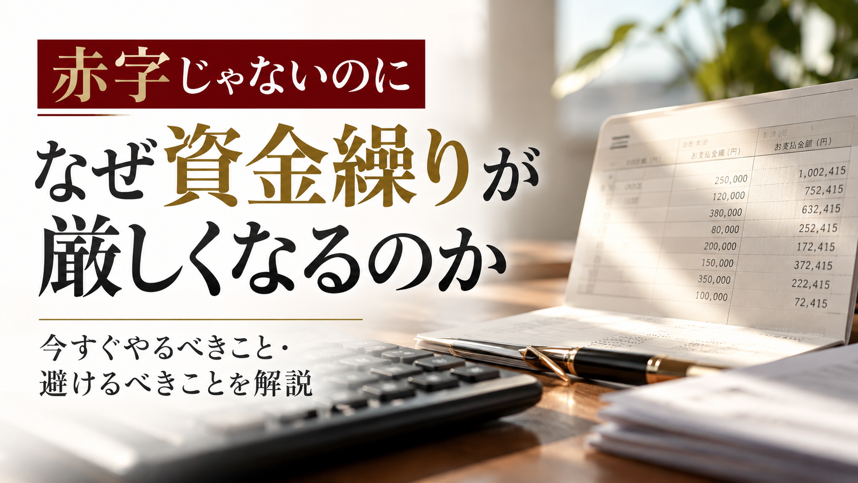資金繰りが厳しい原因と改善策のイメージ画像